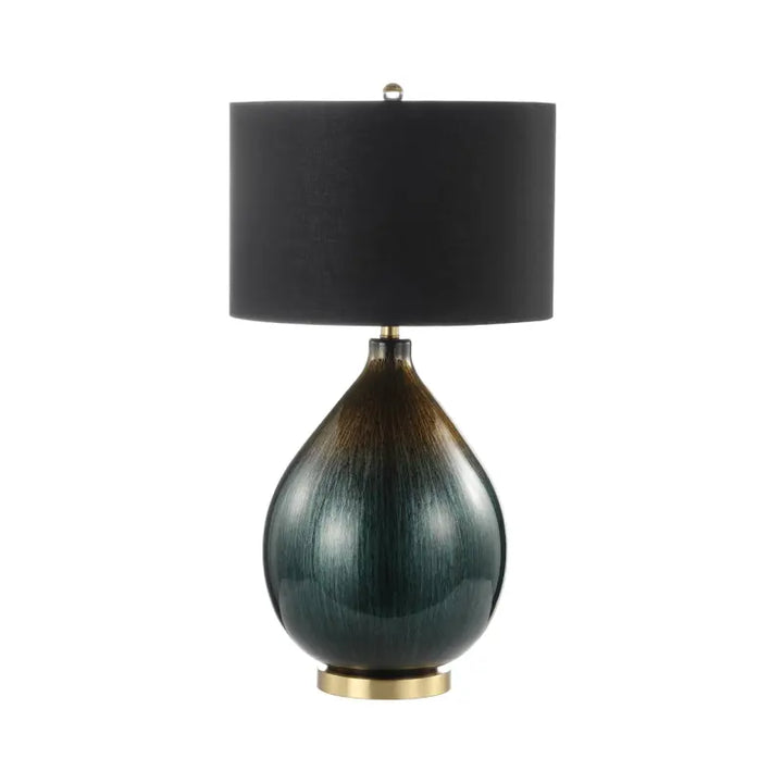 Green and Gold Abstract Glass Table Lamp #NJ Home Interiors#