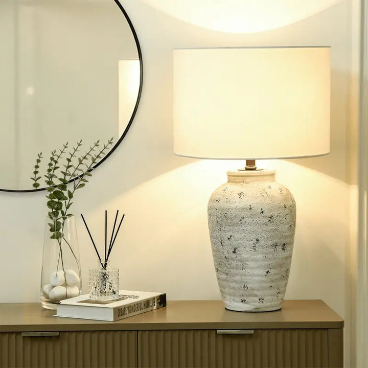 Grey and Antique Black Polyresin Table Lamp #NJ Home Interiors#