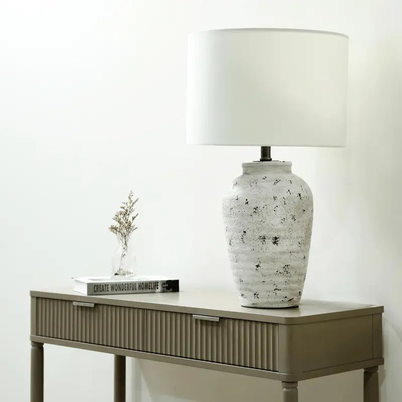 Grey and Antique Black Polyresin Table Lamp #NJ Home Interiors#