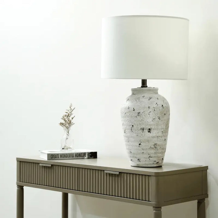 Grey and Antique Black Polyresin Table Lamp #NJ Home Interiors#
