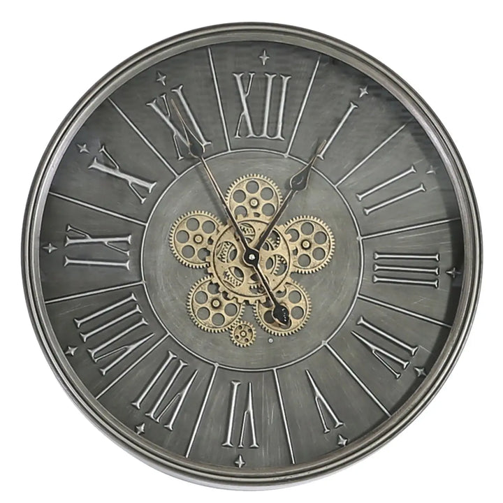 Grey Gears 60cm Wall Clock #NJ Home Interiors#