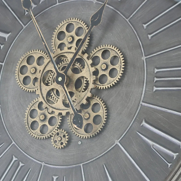Grey Gears 60cm Wall Clock #NJ Home Interiors#