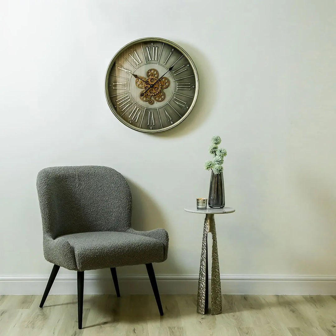 Grey Gears 60cm Wall Clock #NJ Home Interiors#