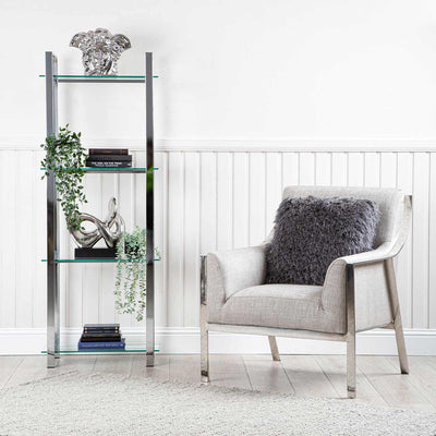 Harry 160cm Chrome and Clear Glass 4 Tier Display Unit #NJ Home Interiors#