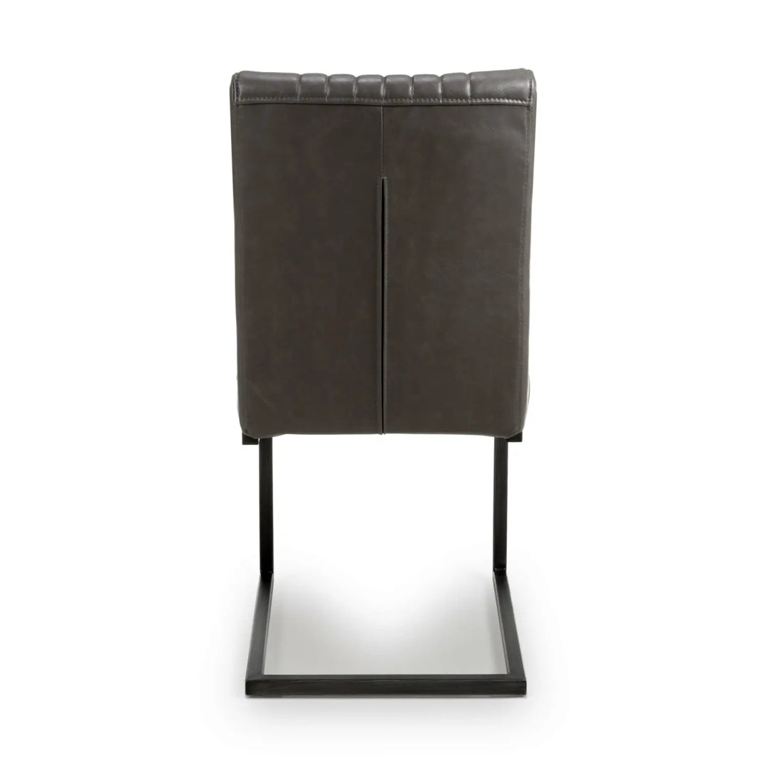 Willow and Stone Auron Cantilever Leather Effect Grey Dining Chair Shankar