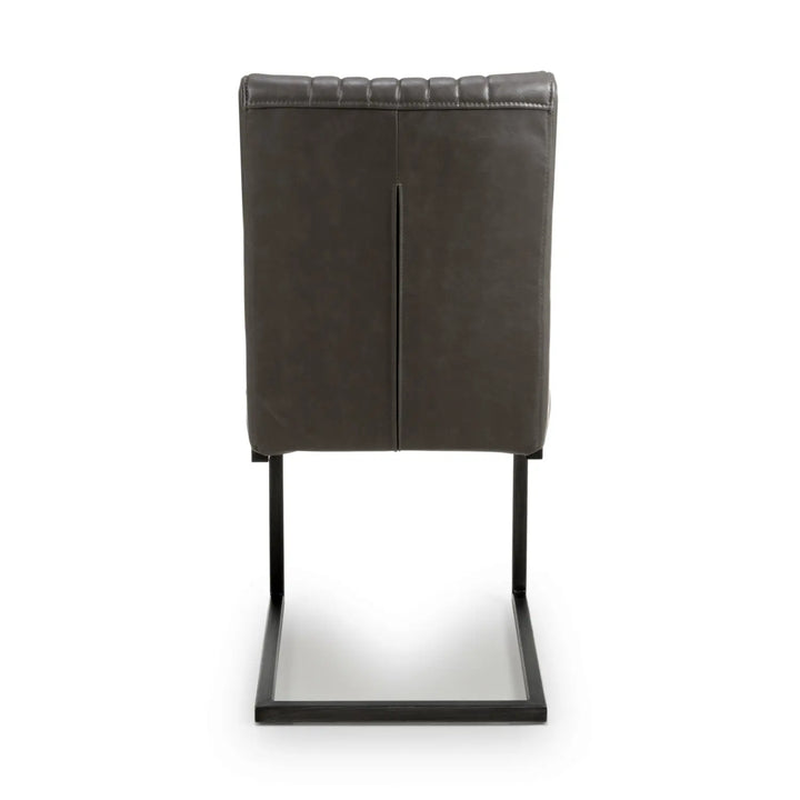Willow and Stone Auron Cantilever Leather Effect Grey Dining Chair Shankar