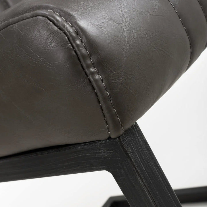 Willow and Stone Auron Cantilever Leather Effect Grey Dining Chair Shankar