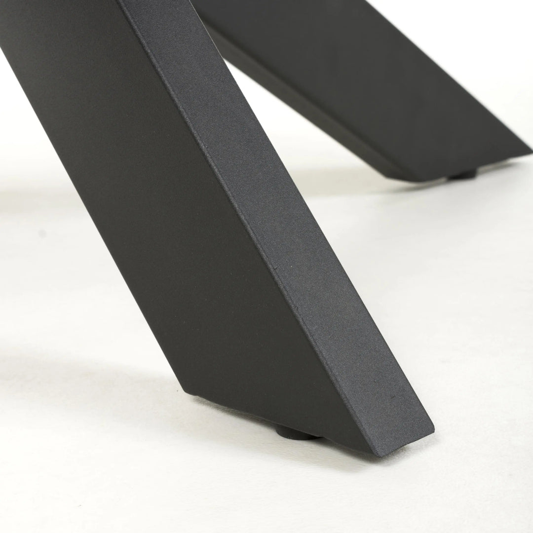 Willow and Stone Tara Ceramic White Coffee Table – Marble Effect with Black Metal Base Shankar