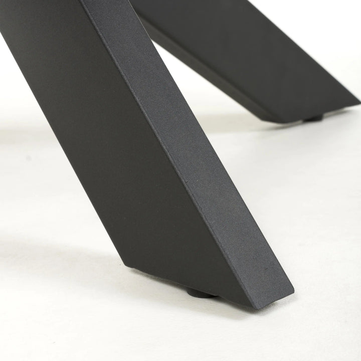 Willow and Stone Tara Ceramic White Coffee Table – Marble Effect with Black Metal Base Shankar