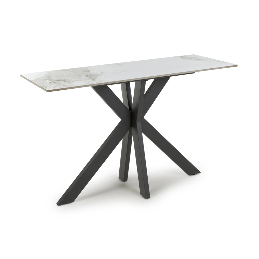 Willow and Stone Tara Ceramic White Console Table Shankar