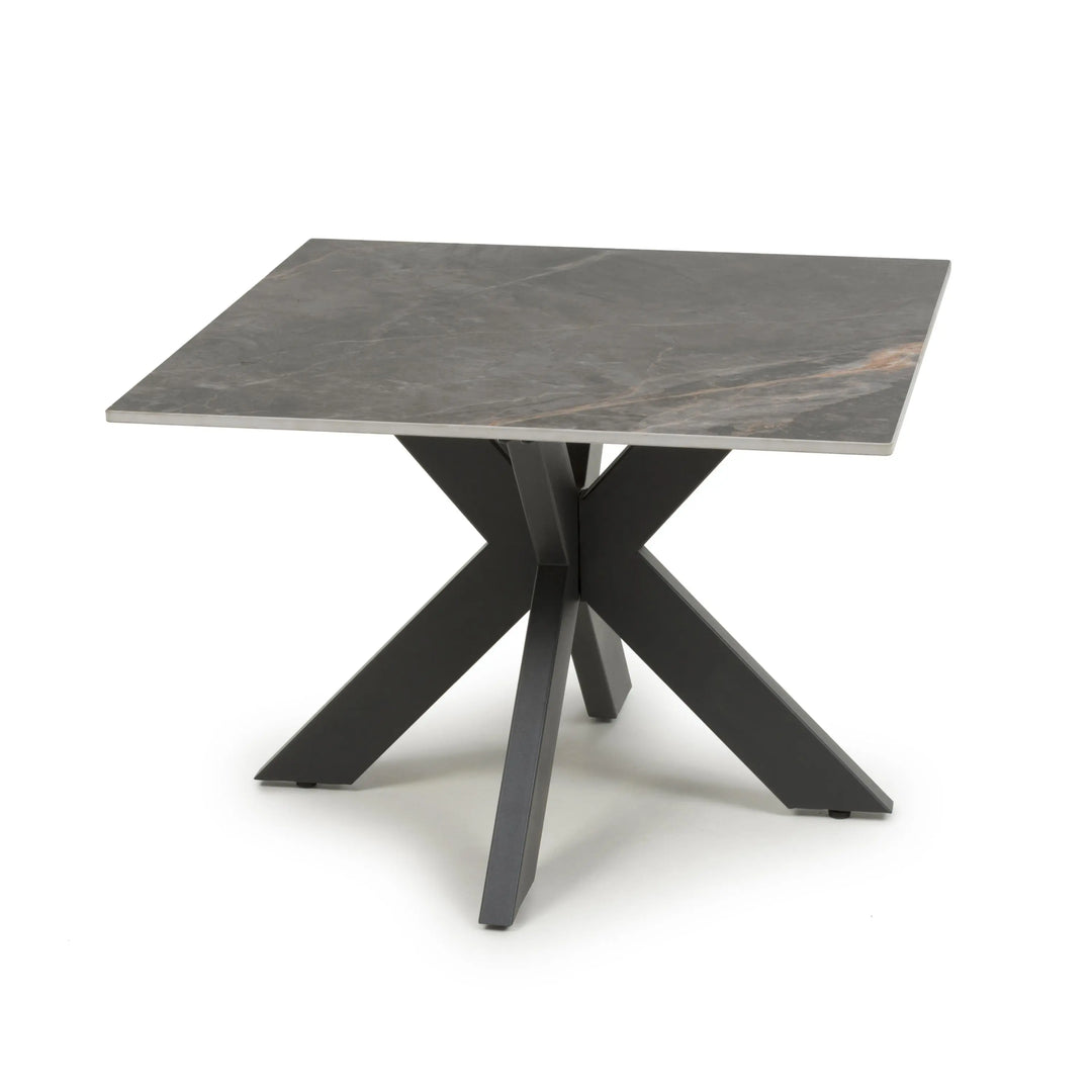 Willow and Stone Mira Square Ceramic Grey End Table Shankar