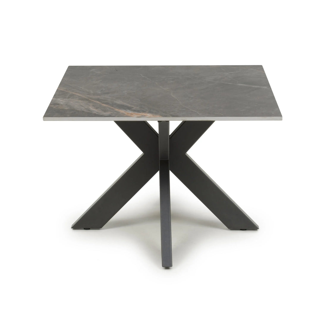 Mira Square Ceramic Grey End Table - NJ Home Interiors