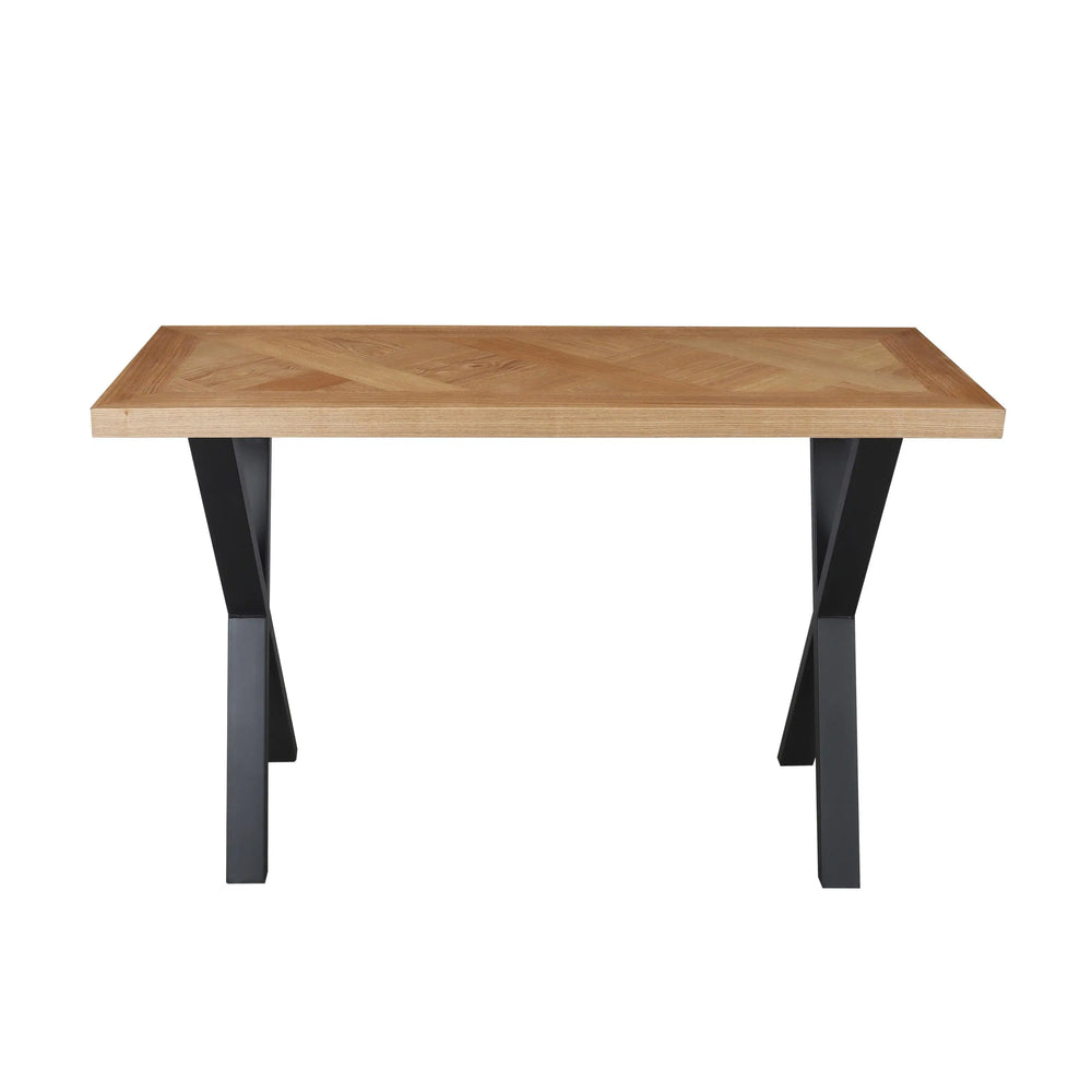 Raya Console Table in Oak Parquet Veneer - NJ Home Interiors