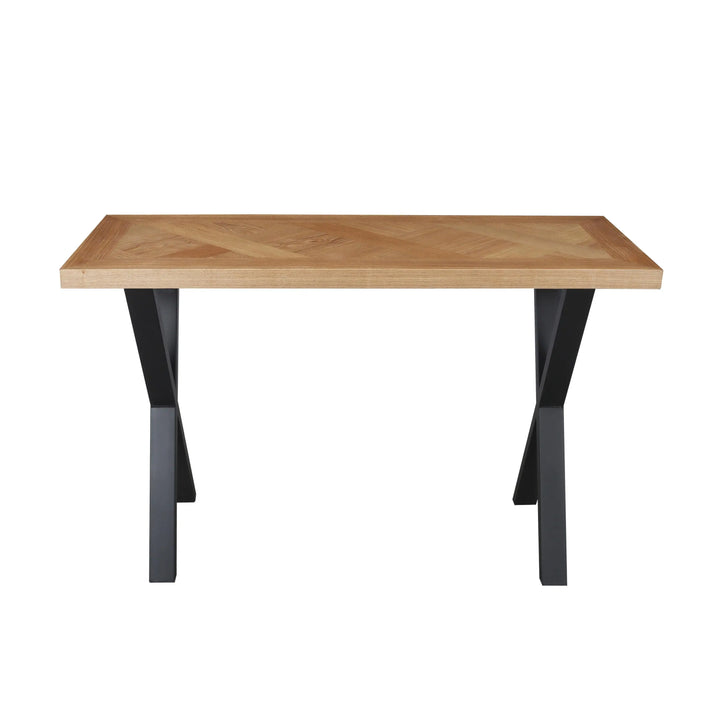 Raya Console Table in Oak Parquet Veneer - NJ Home Interiors