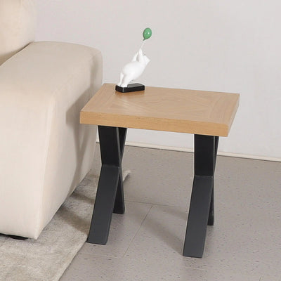 Raya End Table in Oak Parquet Veneer - NJ Home Interiors