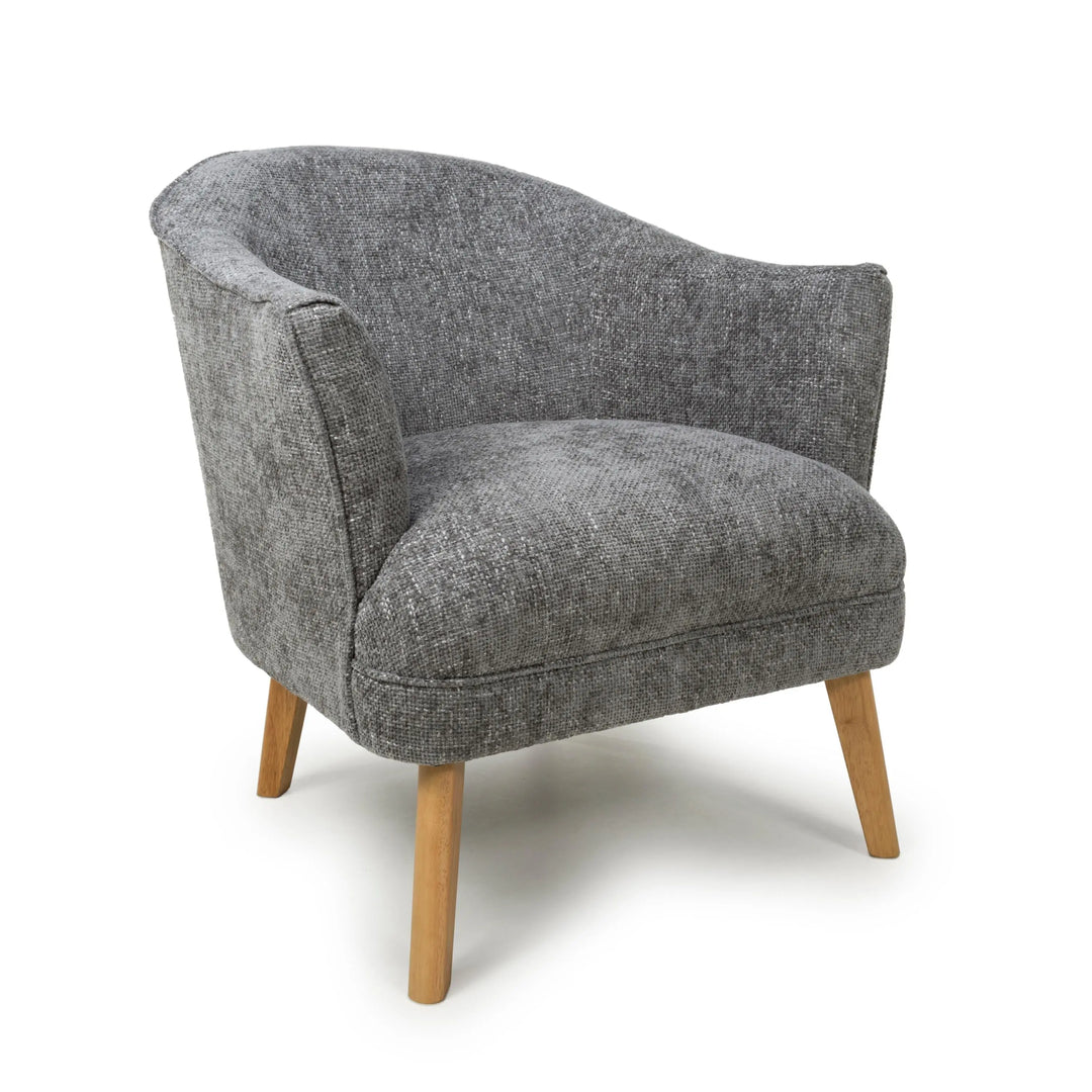 Willow and Stone Juno Flax Effect Grey Armchair Shankar