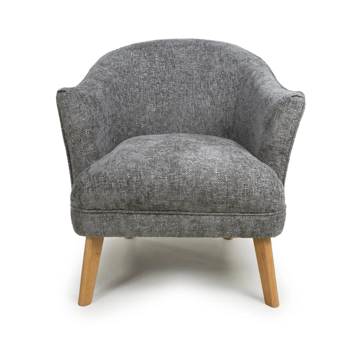 Willow and Stone Juno Flax Effect Grey Armchair Shankar