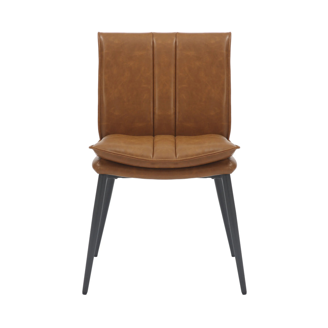 Willow and Stone Ashdowne Leather Effect Tan Dining Chair Shankar