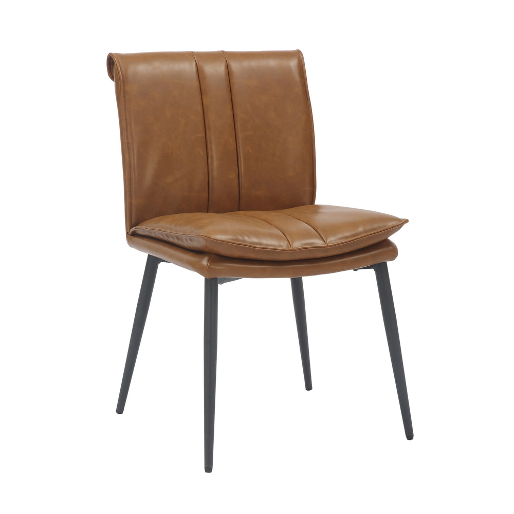 Willow and Stone Ashdowne Leather Effect Tan Dining Chair Shankar
