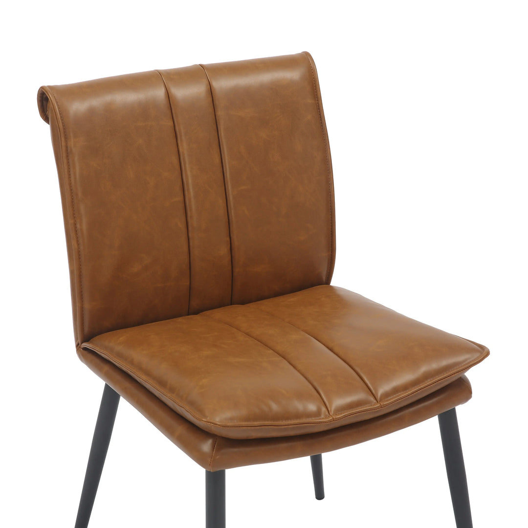 Willow and Stone Ashdowne Leather Effect Tan Dining Chair Shankar
