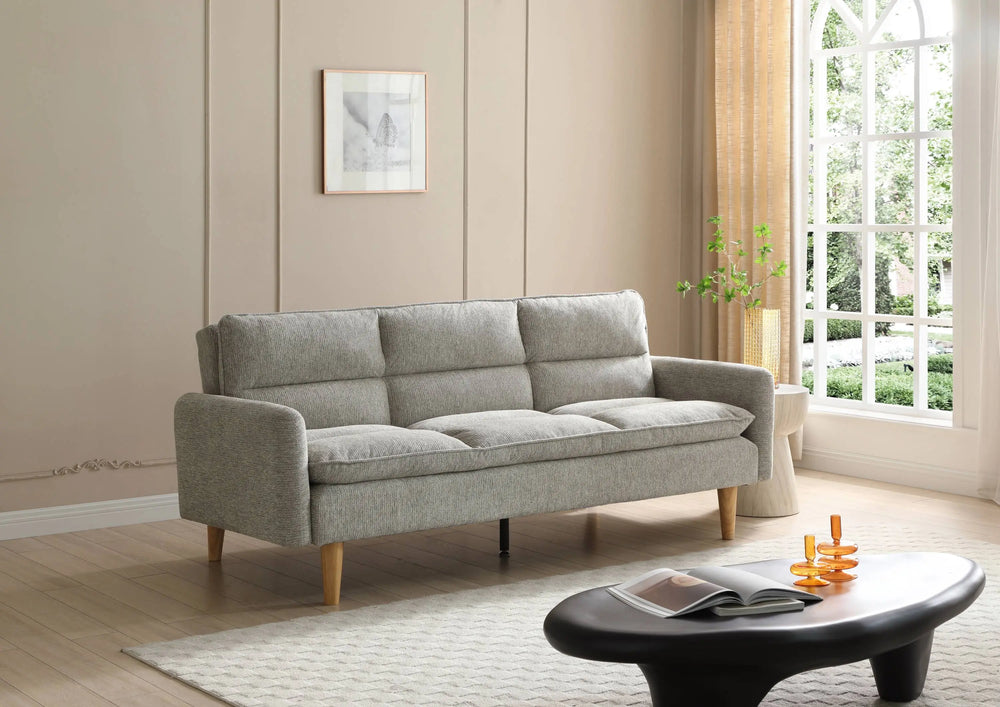 Willow and Stone Kavi Chenille Effect Natural 3 Seater Sofa Bed Shankar