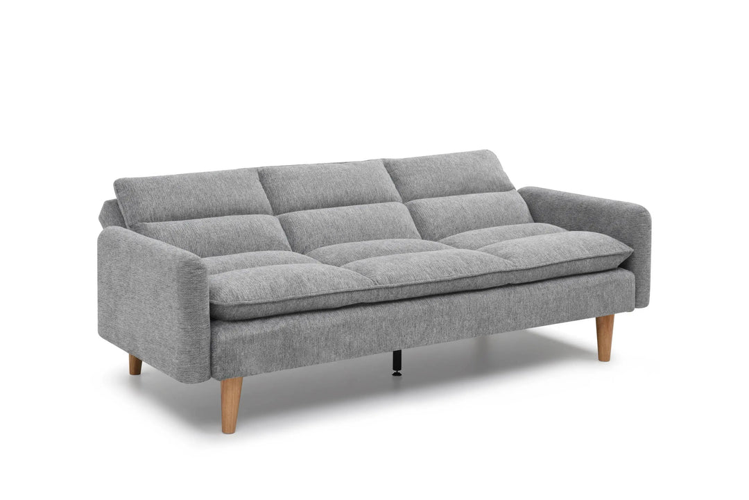 Willow and Stone Kavi Chenille Effect Light Grey 3 Seater Sofa Bed Shankar