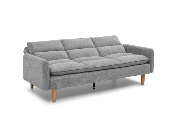 Willow and Stone Kavi Chenille Effect Light Grey 3 Seater Sofa Bed Shankar