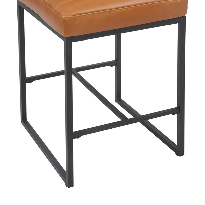 Willow and Stone Alverton Real Leather Light Brown Bar Stool Shankar