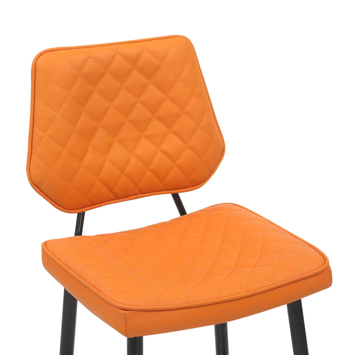 Willow and Stone Merrick Real Leather Orange Bar Stool Shankar