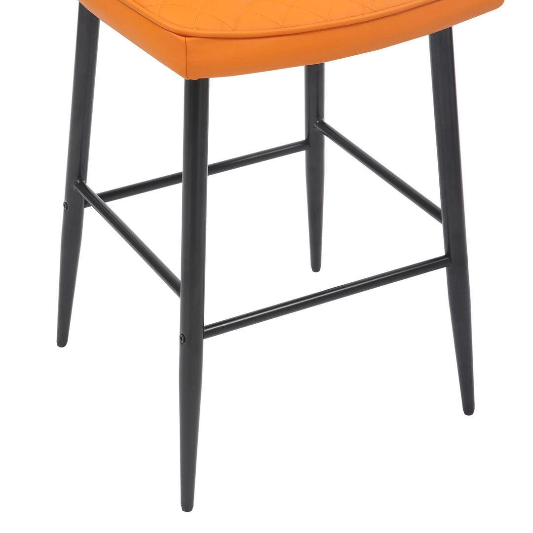 Willow and Stone Merrick Real Leather Orange Bar Stool Shankar