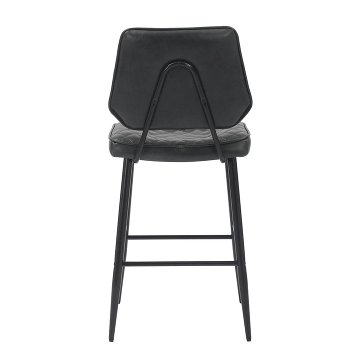 Willow and Stone Merrick Real Leather Black Bar Stool Shankar