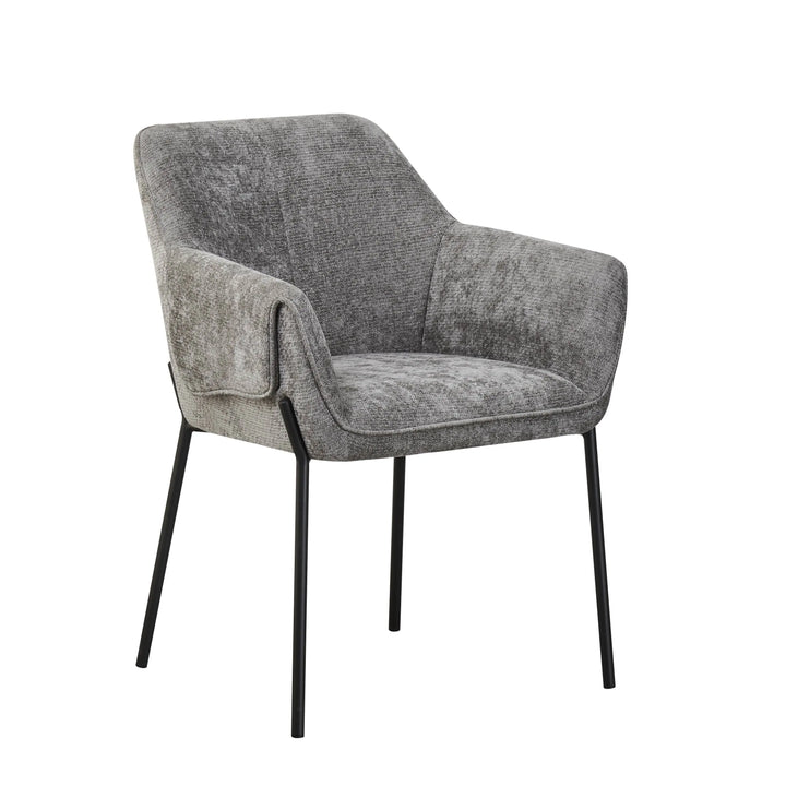 Willow and Stone Elani Chenille Effect Grey Dining Chair Shankar
