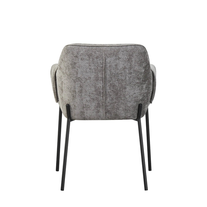 Willow and Stone Elani Chenille Effect Grey Dining Chair Shankar