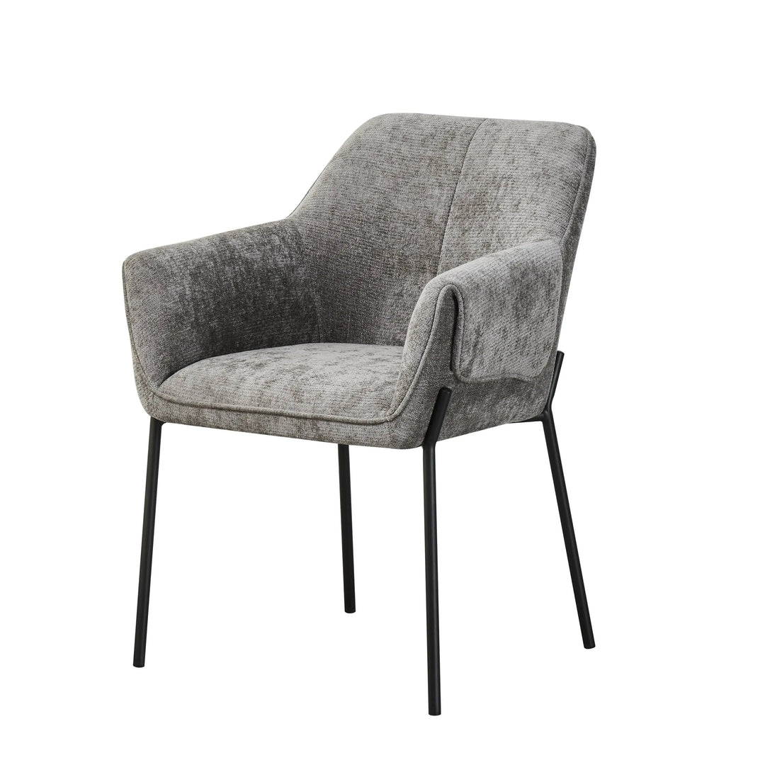 Willow and Stone Elani Chenille Effect Grey Dining Chair Shankar