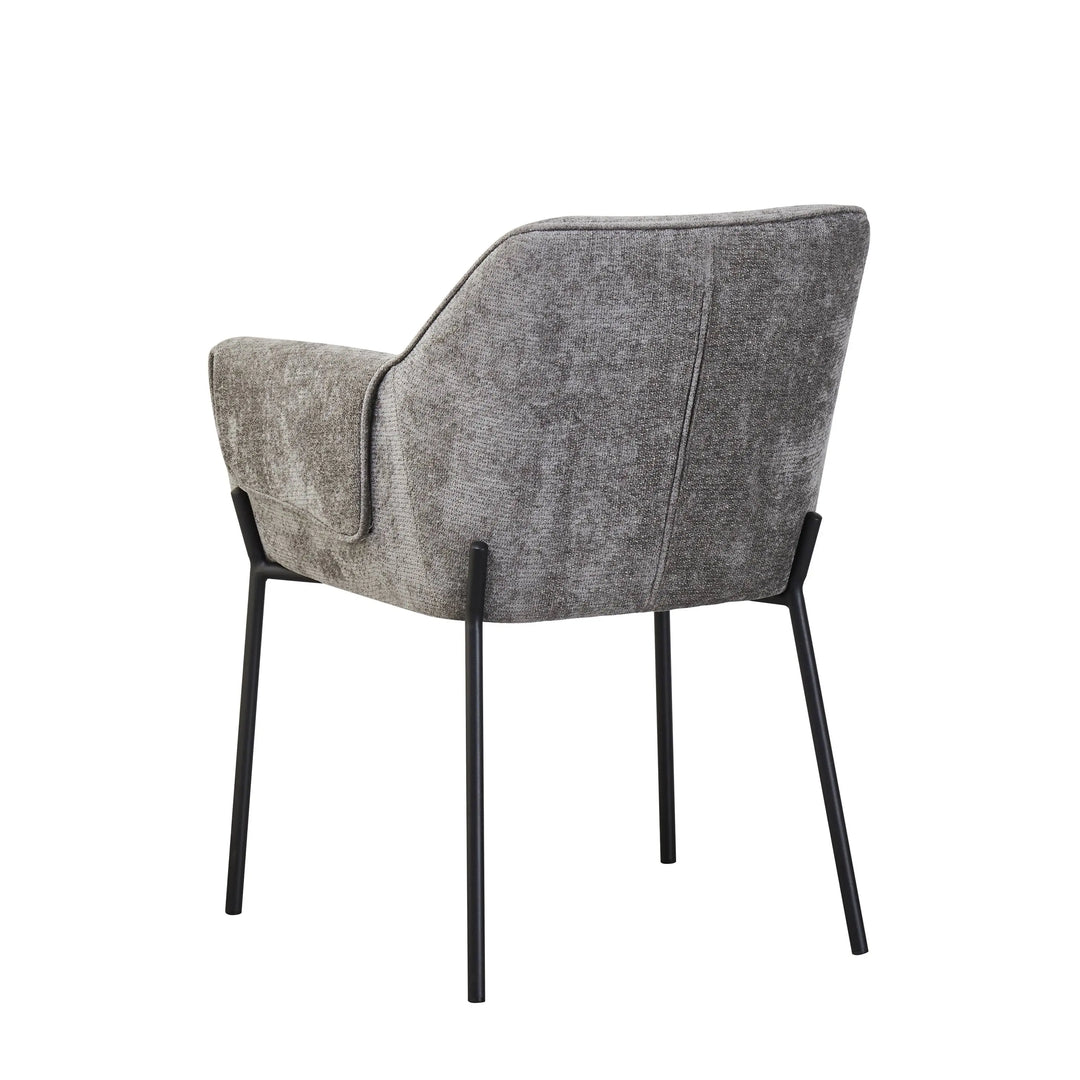 Willow and Stone Elani Chenille Effect Grey Dining Chair Shankar
