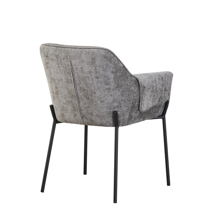 Willow and Stone Elani Chenille Effect Grey Dining Chair Shankar