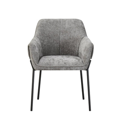 Willow and Stone Elani Chenille Effect Grey Dining Chair Shankar