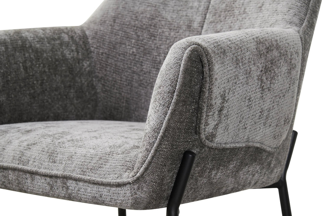 Willow and Stone Elani Chenille Effect Grey Dining Chair Shankar