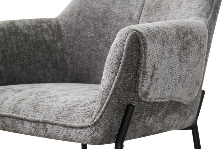 Willow and Stone Elani Chenille Effect Grey Dining Chair Shankar