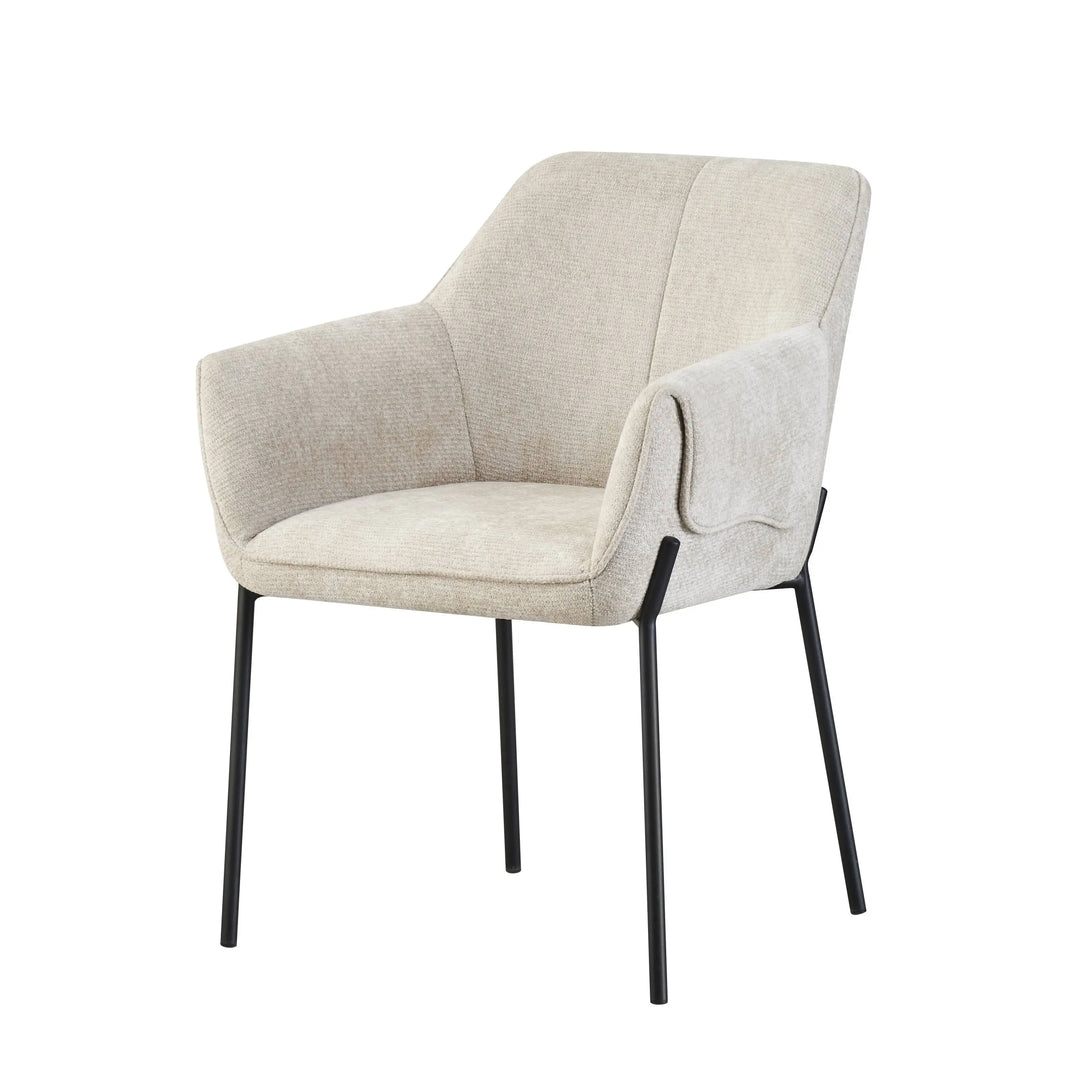 Willow and Stone Elani Chenille Effect Natural Dining Chair Shankar