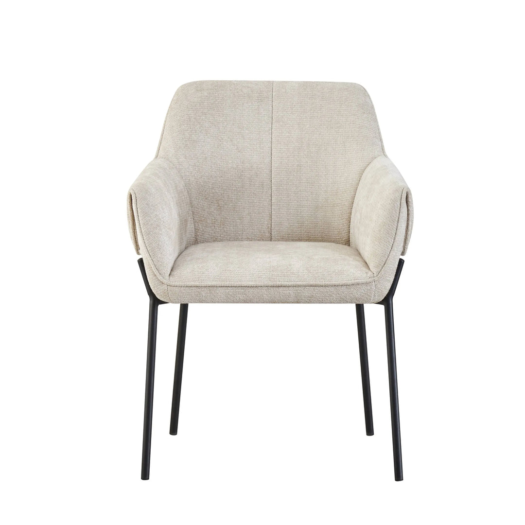 Willow and Stone Elani Chenille Effect Natural Dining Chair Shankar