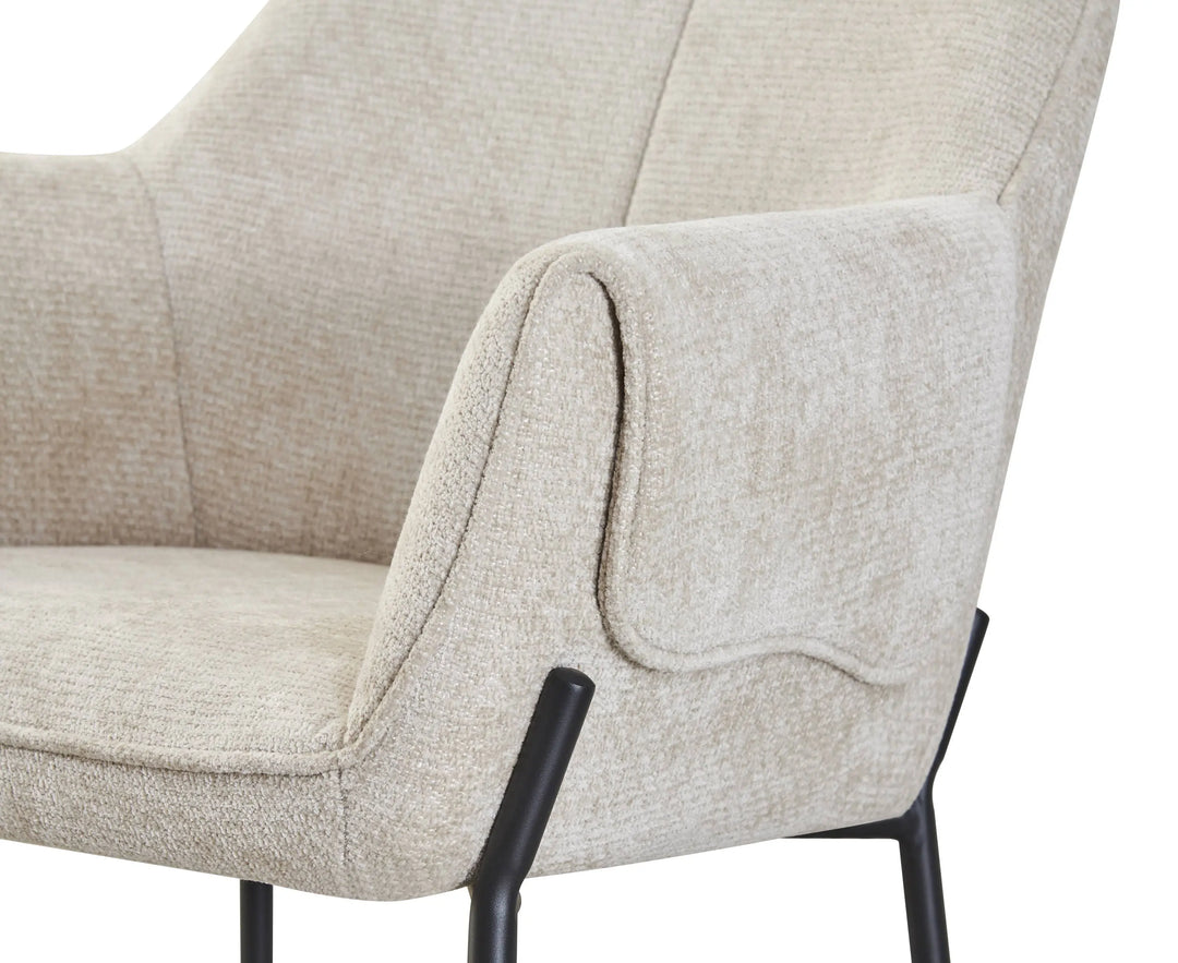 Willow and Stone Elani Chenille Effect Natural Dining Chair Shankar