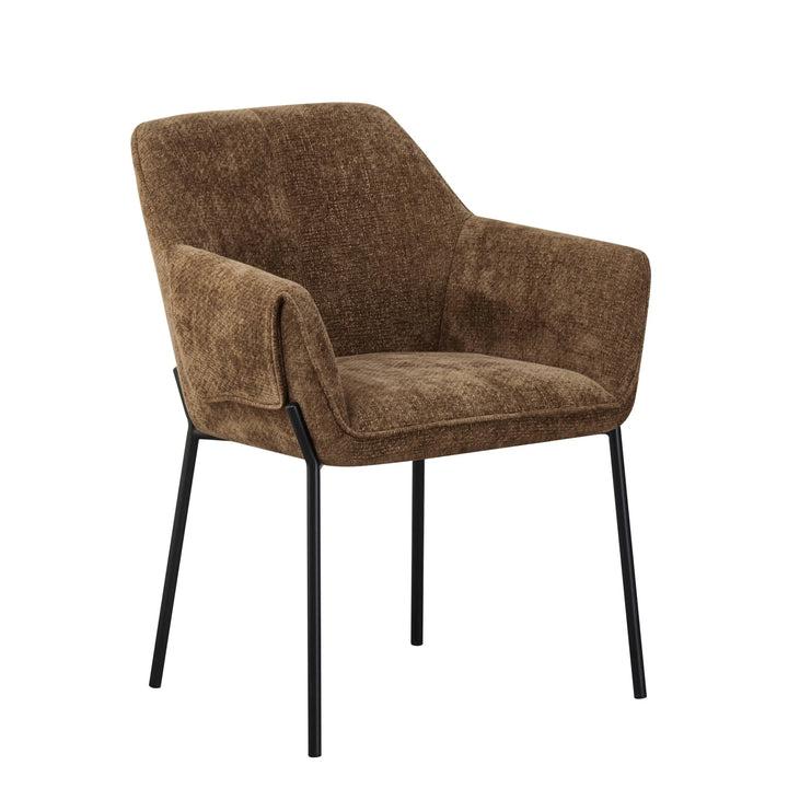 Willow and Stone Elani Chenille Effect Brown Dining Chair Shankar