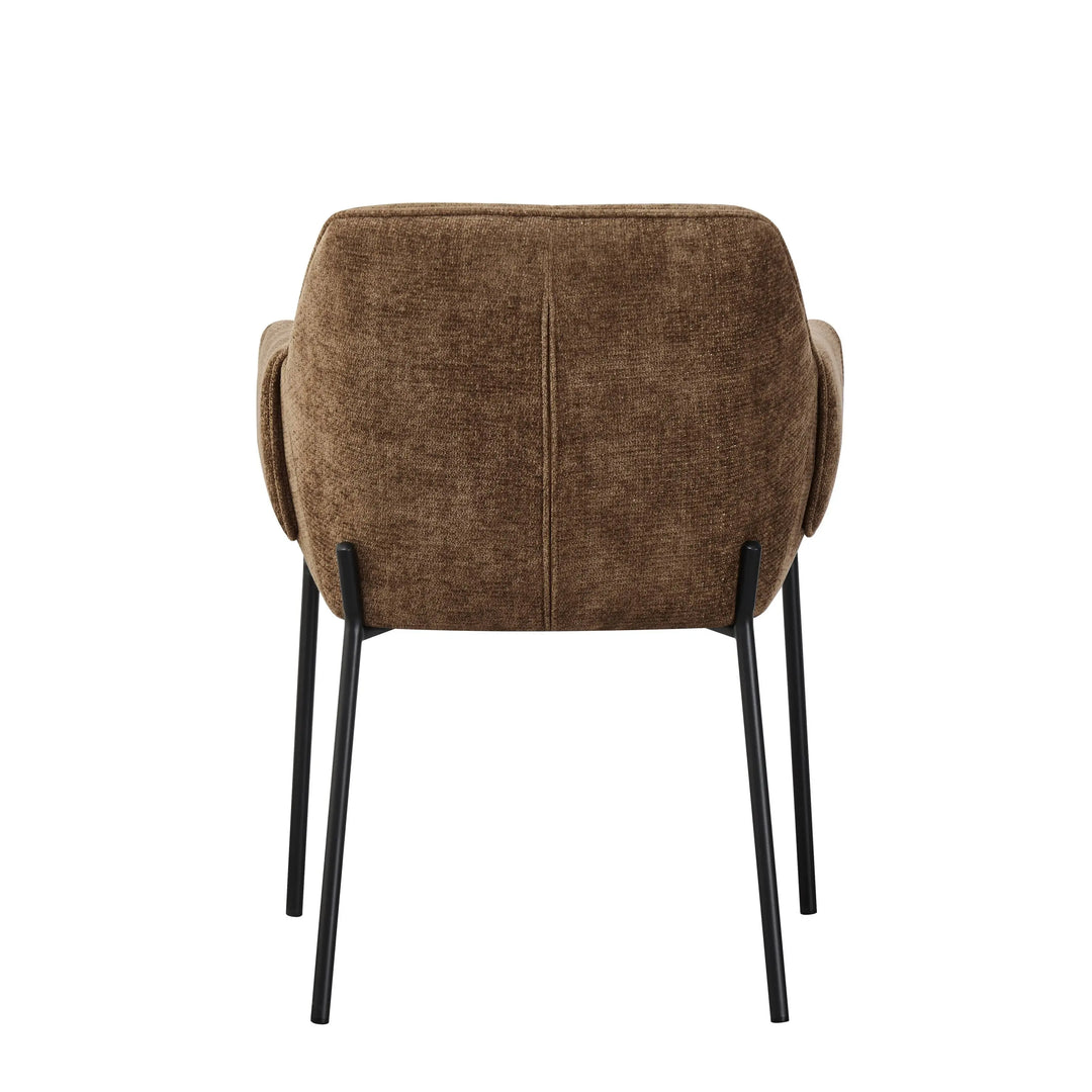 Willow and Stone Elani Chenille Effect Brown Dining Chair Shankar