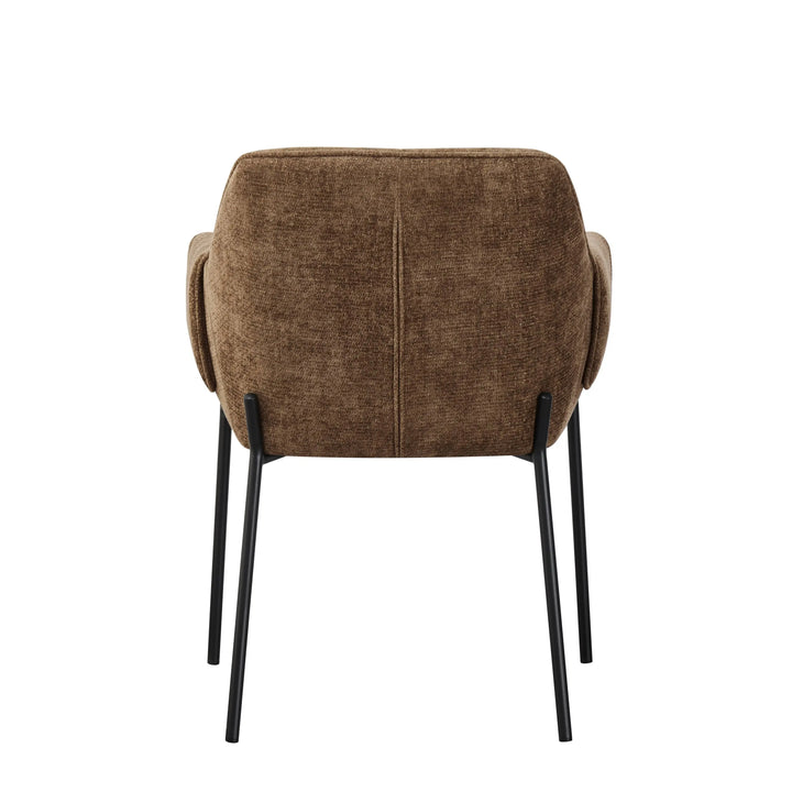 Willow and Stone Elani Chenille Effect Brown Dining Chair Shankar