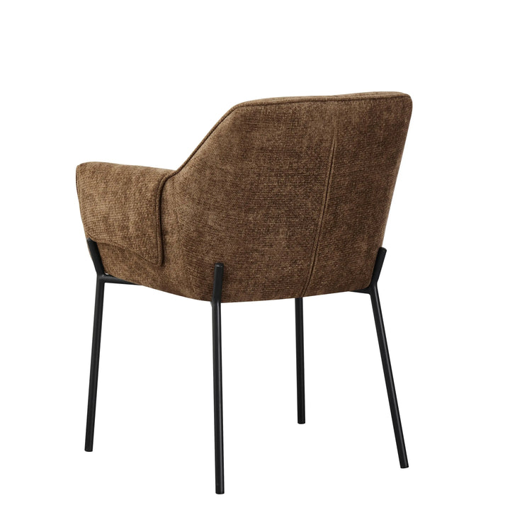 Willow and Stone Elani Chenille Effect Brown Dining Chair Shankar