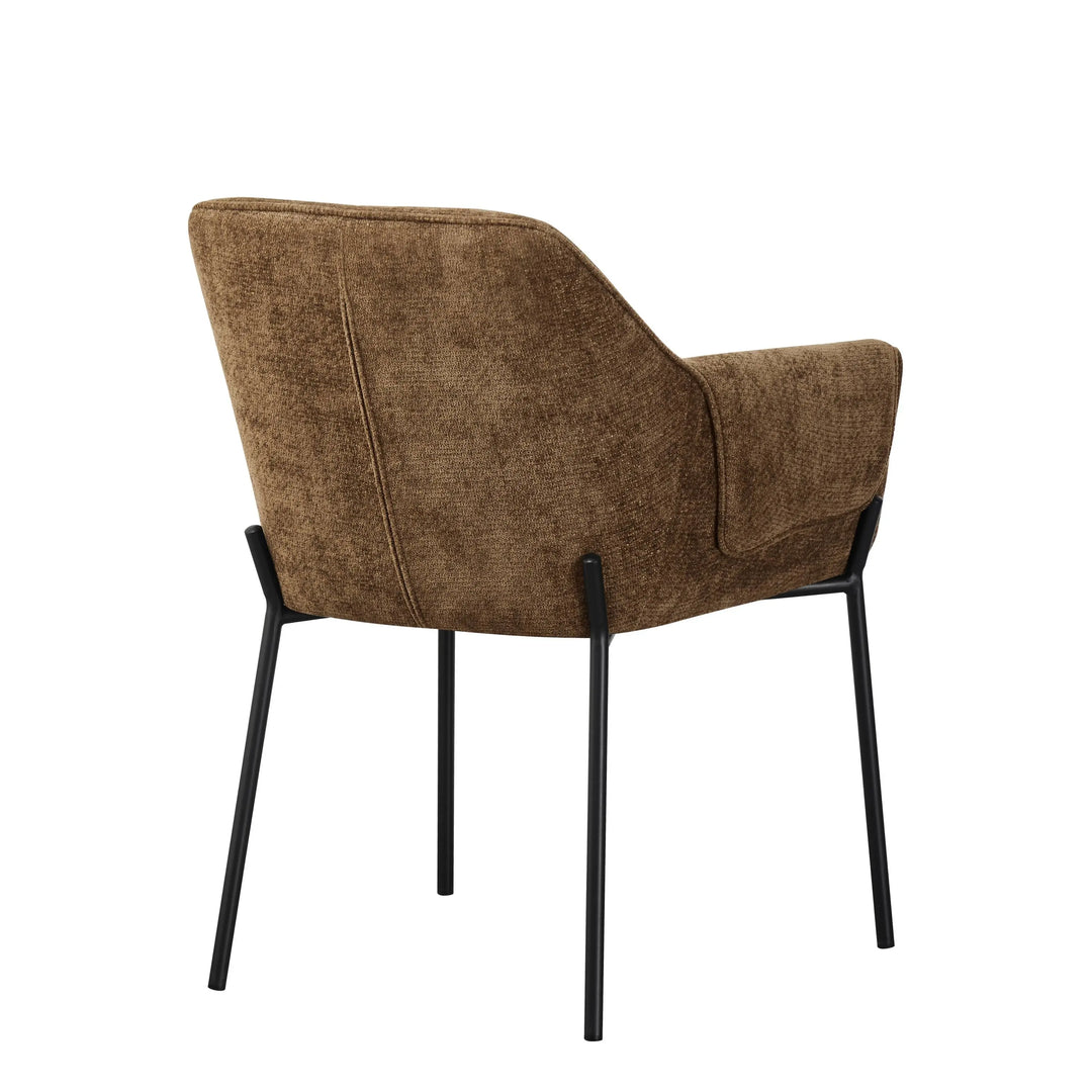 Willow and Stone Elani Chenille Effect Brown Dining Chair Shankar