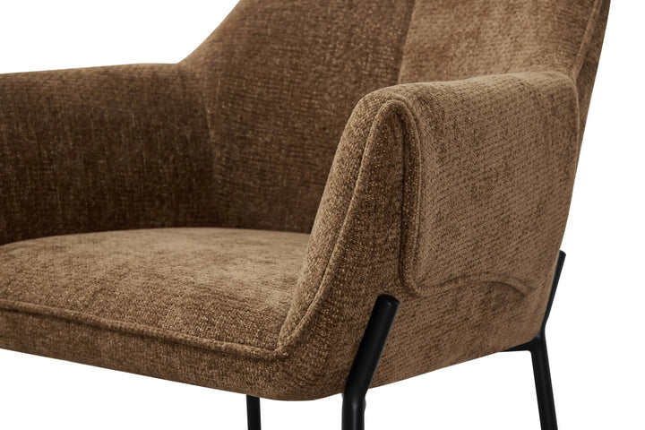 Willow and Stone Elani Chenille Effect Brown Dining Chair Shankar
