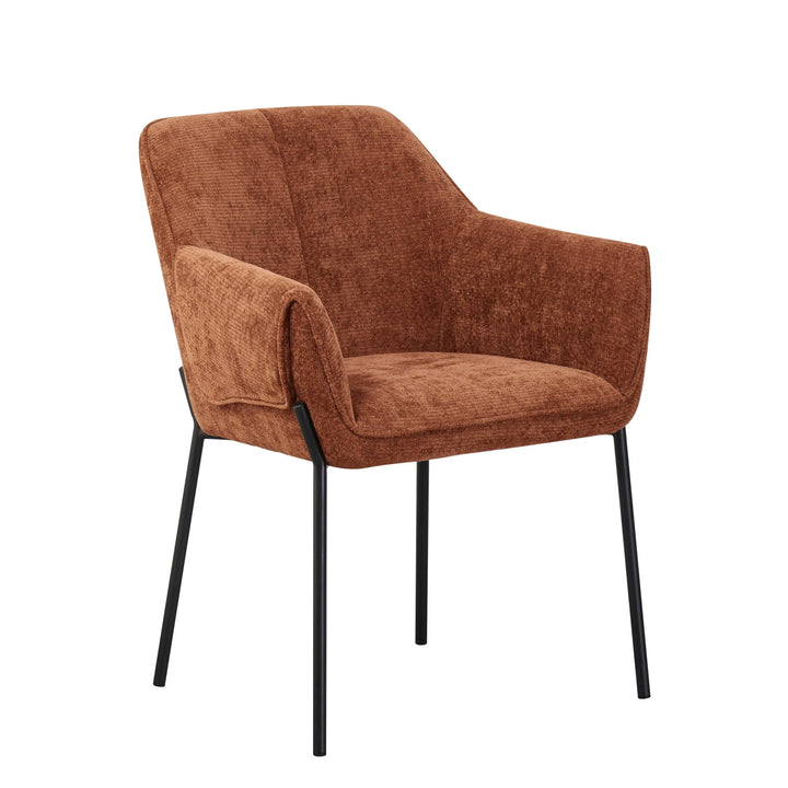 Willow and Stone Elani Chenille Effect Burnt Orange Dining Chair Shankar