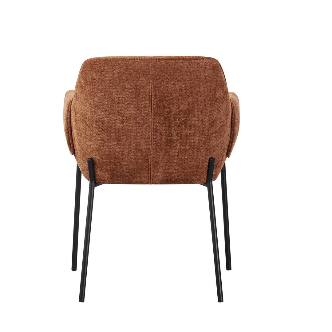 Willow and Stone Elani Chenille Effect Burnt Orange Dining Chair Shankar